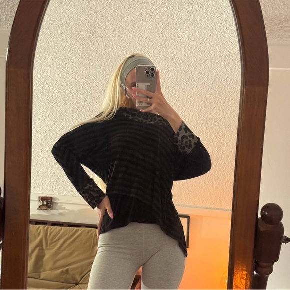 Joseph Ribkoff Black and Gray Striped top - Picture 1 of 9